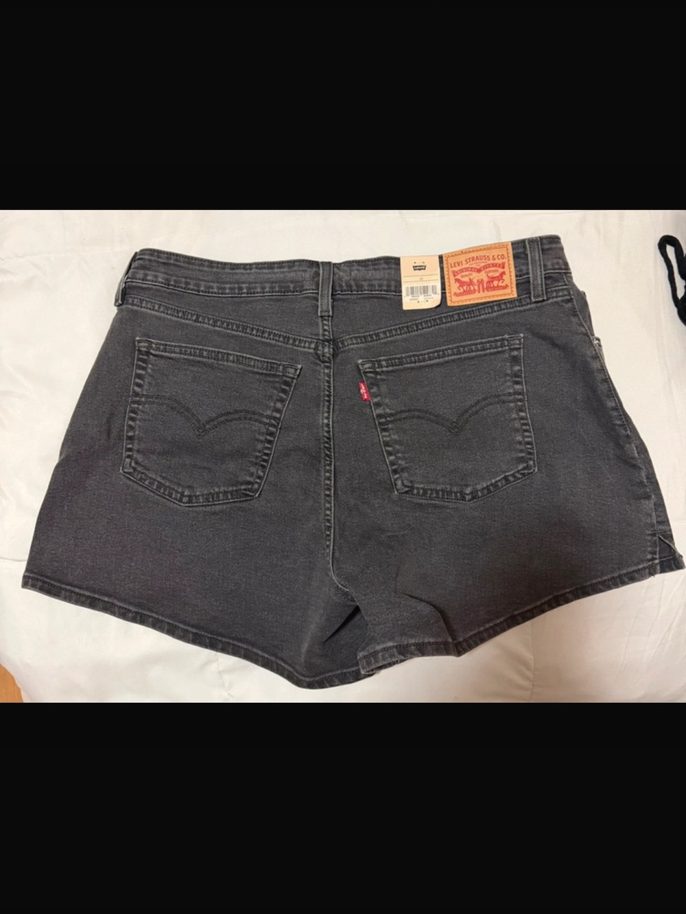 Levi's Black Women's High-Rise Denim Shorts - Picture 2 of 4